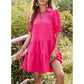 🔥2026 Summer Hot Sale 49% OFF🌈Women’s Lapel Collared V Neck Mid Sleeved Pleated Dress