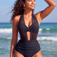 🎁Summer Hot Sale 50% OFF💥Women's High-Waisted Tummy Control Mesh Halter Bikini Set