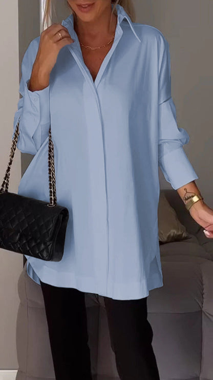 🔥HOT SALE 49% OFF🔥Lapel Shirt with Slit