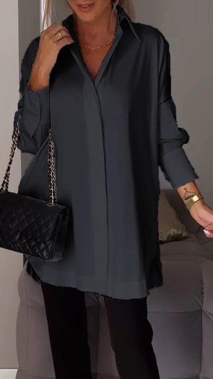 🔥HOT SALE 49% OFF🔥Lapel Shirt with Slit