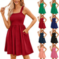 ⏰2026 Hot Sale 49% OFF💃Women's Summer Square Neck A-Line Mini Dress with Pockets