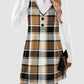 Women 2‑Piece Set Long‑Sleeve Top & Pinafore Dress With Pockets