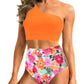 💥Last Day Special Sale 49% OFF🩱One Shoulder High Waisted Bikini Sets Two Piece Swimsuit Tummy Control