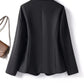 🎉2026 Hot Sale 50% OFF💞🔥Women's Solid Color Long Sleeve Button Front Blazer with Pockets, Slim-Fit Spring & Fall Outerwear for Office and Daily Wear