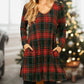 🎅Hot Sale 49% Off✨Loose Dress with Christmas Plaid Print