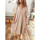 💃2026 Summer Hot Sale 70% OFF🥰Women's Casual V Neck Puff Sleeve Empire Waist A-Line Maxi Dress