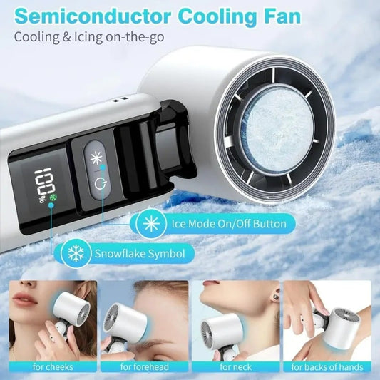🌞Summer Hot Sale 49% OFF❄️Multifunction Portable Handheld Turbo Ice-Cooling Fan | AC-Like Gel Pad Tech, 5 Gears