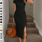 👗LIMITED-TIME 50% OFF!✨Women's Elegant Waist Twist High Slit Sleeveless Midi Dress– Waist-Cinching, Elegant, Flowing Silhouette 💃