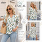 🌸Hot Sale 60% OFF👕Women’s Casual Printed V-Neck Top 3/4 Sleeve Shirts