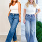 High Rise Double Button Wide Leg Jeans (Buy 2 Free Shipping)