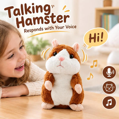 🐹Last Day Special Price £12.99!✨✨Talking Hamster Plush – repeats whatever you say, auto head-shaking, hilarious fun for kids & adults