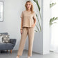 🌸Hot Sale 50% OFF💖Women’s Summer Oversized Wide Leg Crop Pants Two Piece Outfits Set