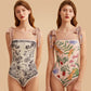 👗2025 Hot Sale New 50% Off👙 Reversible Tie-Strap Floral Print One-Piece Swimsuit