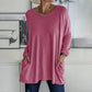 🎉2026 Hot Sale 50% OFF💞 Women's Round Neck Long Sleeve Loose Pocket T-Shirt