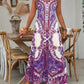 ⏳LAST DAY SALE: ONLY ￡13.99!!🎁Women’s Retro Print V-Neck Sleeveless Maxi Dress