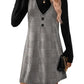 Women 2‑Piece Set Long‑Sleeve Top & Pinafore Dress With Pockets