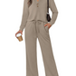 ⏰LAST DAY SALE 70% OFF👍✨Women's Two Piece Lounge Set Long Sleeve Top Wide Leg Pants