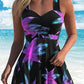 🔥LAST DAY SALE 70% OFF👙Women's Plants Print V Neck Swimdress & Tankini Set 
