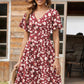 👗2026 Summer Hot Sale 50% OFF✨Women's Swing Floral Ruffle Short Sleeve A-line Shift Dress with Pockets🌸