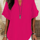 💥Last Day Special Sale 50% OFF💝✨Fashion Loose Solid Color Short Sleeve Blouse