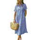 💃LAST DAY SALE 49% OFF👗Women's Loose Midi Striped Shirt Dress with Pockets