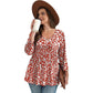 💥2026 Hot Sale 49% OFF👚Women's V Neck Babydoll 3/4 Sleeve Patchwork Print Top