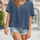 💥2026 Hot Sale 49% OFF👚Women's V Neck T Shirts Casual Short Sleeve Flowy Tops Loose Fit Basic Tees -👍Premium Blend Fabric Flattering V Neckline