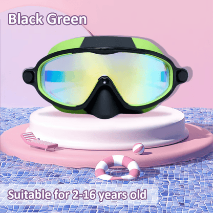 🔥SUMMER GIFT – ONLY £9.99!!🏆#1 Bestselling🏊‍♀️HD children's large frame waterproof and anti-fog swimming goggles