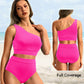 💥Last Day Special Sale 49% OFF🩱One Shoulder High Waisted Bikini Sets Two Piece Swimsuit Tummy Control