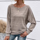 🌹Autumn Sale-50% Off🌹Solid Round-Neck Striped Top with Long Sleeves