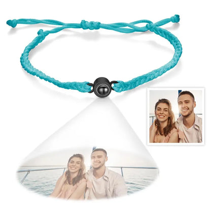 ✨Hot Sale 49% Off🔥Personalized Photo Projection Couple Bracelet Braided Rope Bracelet