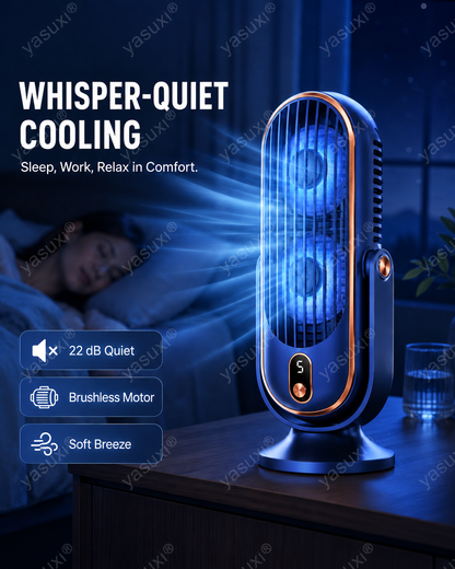 🥳2026 HOT SALE 50% OFF! 💨🌙Portable Table Fan – 5 speeds, ultra‑quiet, gentle breeze. Perfect for bedroom or office. Stay cool without noise! 😴✨