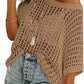 💥This Week's Special Price-49% OFF💥Womens Summer Scoop Neck Short Sleeve Sweater Casual Crochet Hollow Out Knit Top