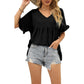 💖LAST DAY SALE 50% OFF💷👕Women's Tops Casual V Neck Ruffle Sleeve T Shirts Babydoll Loose Fit Peplum Top🌿