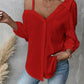 Women's Asymmetric Collar Drop Shoulder Loose Casual Shirt