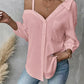 Women's Asymmetric Collar Drop Shoulder Loose Casual Shirt