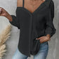 Women's Asymmetric Collar Drop Shoulder Loose Casual Shirt