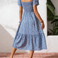 🌈2026 Summer Hot Sale 50% OFF!✨Square Neck Floral Midi Dress – Smocked Bodice, Flowy Tiered Skirt, Romantic🌸