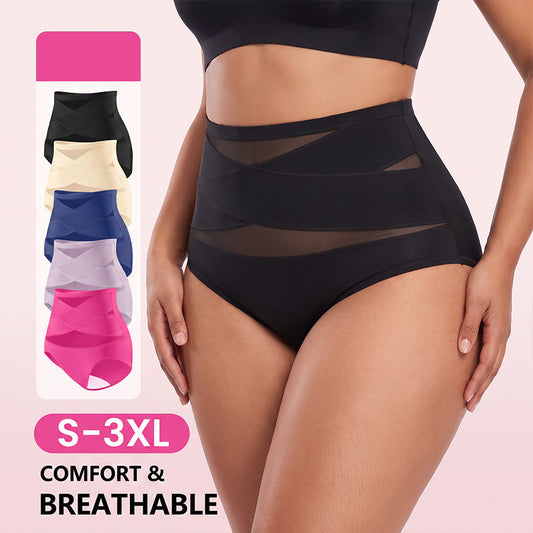 🌸Last Day-Buy 1 Get 3 Packs✨Plus-Size High-Waist Cross Tummy Control Panties👖