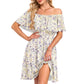 🌈2026 Summer Hot Sale 50% OFF!✨Women's Off the Shoulder Mini Dress - 🌸Floral Print, Casual Style, Summer Wear