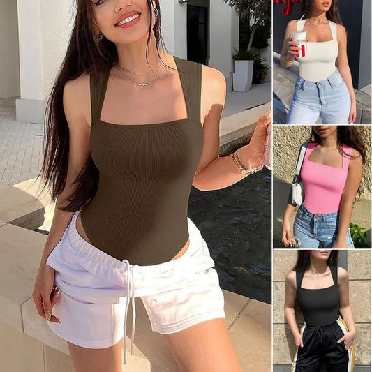 💥This Week's Special Price ￡10.99💥Racerback Wide Shoulder Straps Seamless Bodysuit