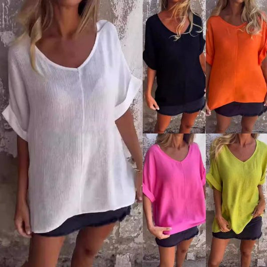 💞LAST DAY SALE 49% OFF💞Oversized V-Neck T Shirt for Women