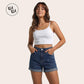✨Summer Hot Sale 70% OFF💐Women's Stretchy High Waisted Turn Up Denim Shorts