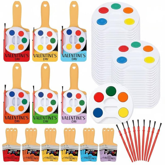 👍💥Valentines Day Gifts 50% OFF🎁Kids Mini Canvas & Easel Mini Watercolor Paint Set