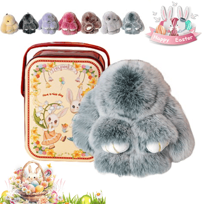 🎁Easter Best Gift  70% Off💥🐰Easter Cute Bunny Plush Keychain - Iron Box Gift Option, 🎁Easter Sweet Surprise