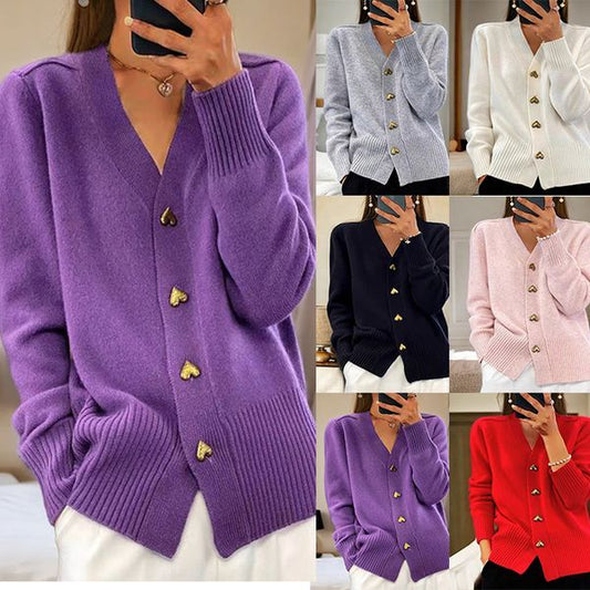 💥Black Friday Hot Sales - 49% OFF🌸Women's Casual Winter Plain Yarn Buttoned Cardigan