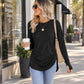 💖2026 Autumn’s Sale 70% OFF✨🍂Women's Casual Crewneck Long Sleeve Top With Thumb Holes and Curved Hem