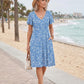👗2026 Summer Hot Sale 50% OFF✨Women's Swing Floral Ruffle Short Sleeve A-line Shift Dress with Pockets🌸