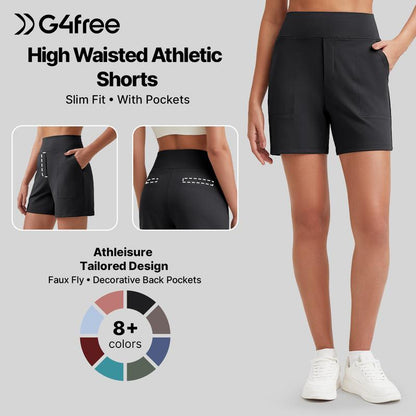 ⏳LAST DAY SALE: ONLY ￡11.99!!✨AuraFit™ Everyday High-Waisted Shorts – Lightweight & Breathable with Functional Pockets 🌿
