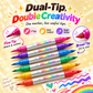⌛LAST DAY - ONLY ￡8.99!!✨50K+ SOLD!🎁Magic Glitter Outline Markers🎨Double-Ended Dual-Color Art Pens